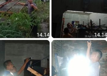 Kapolsek Siantar Martoba Cek Bencana Alam di Jalan Sibatu Batu.