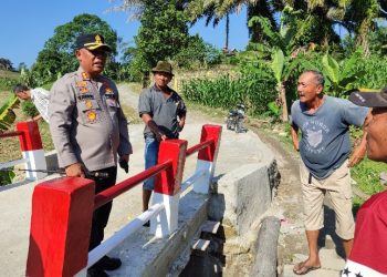 Kapolres Simalungun Tinjau Jembatan Merah Putih Presisi di Jorlang Hataran, Warga Pagar Batu Ungkapkan Rasa Syukur & Terima Kasih.