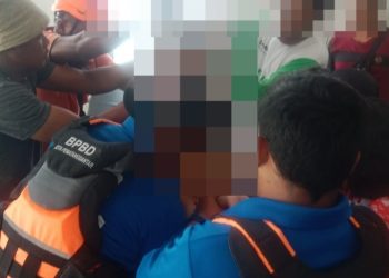Polsek Siantar Martoba Cek TKP Anak 5,5 Tahun Meninggal Tenggelam di Sungai Parbebsi.