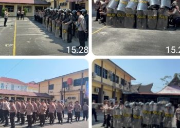 Polres Pematangsiantar Laksanakan Latihan Dalmas Hadapi Unjuk Rasa.