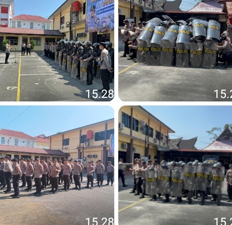 Polres Pematangsiantar Laksanakan Latihan Dalmas Hadapi Unjuk Rasa.