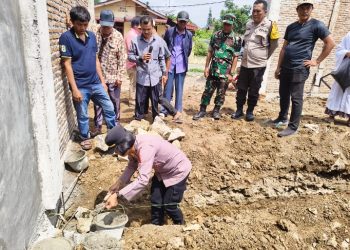 Wakapolsek Siantar Marihat Hadiri Peletakan Batu Pertama Gedung Koperasi Merah Putih.