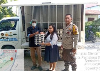 Bhabinkamtibmas Polsek Siantar Timur Monitoring Distribusi MBG di TK Nazaret.