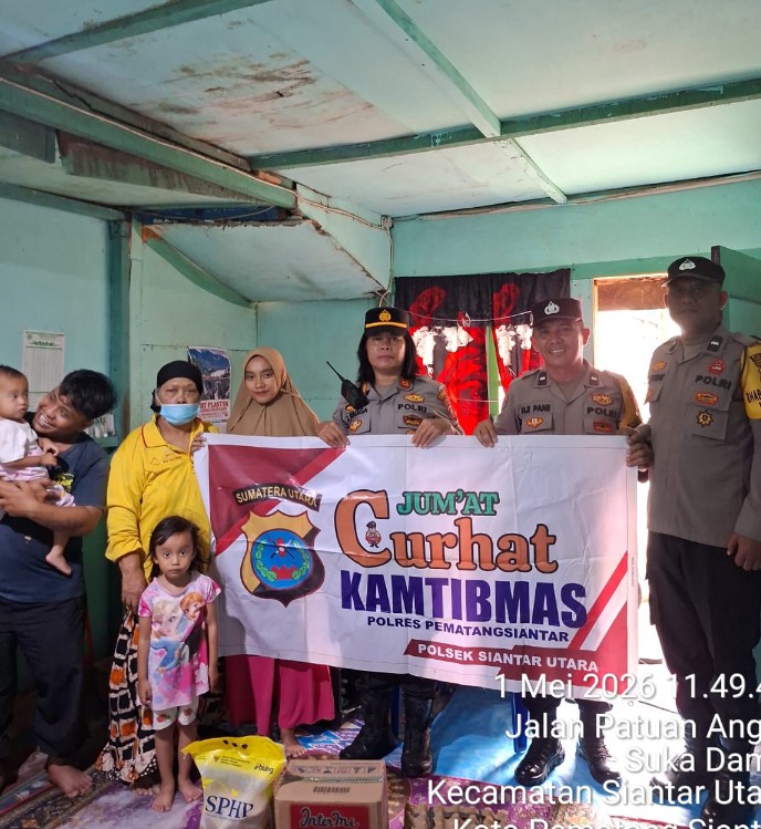 Kapolsek Siantar Utara Gelar Jumat Curhat Kamtibmas dan Berikan Bantuan Kepada Warga Stunting.