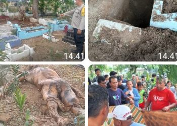 Polsek Gunung Malela Himbau Warga Tidak Panik, Jasad Yang Digali Orang Tak Dikenal di Tpu Muslim Telah Dimakamkan Kembali Dengan Layak.