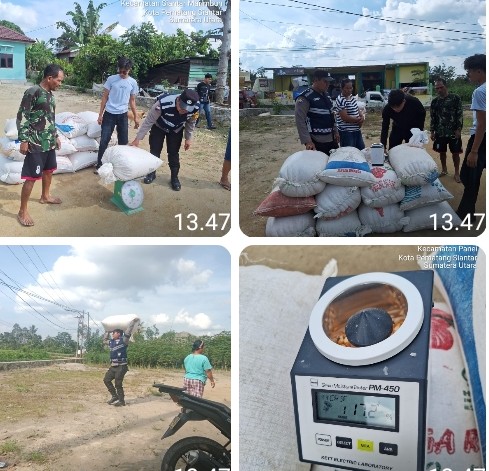 Bhabinkamtibmas Polsek Sianțar Marihat Dampingi Petani Binaan Ke Bulog Cabang Pematangsiantar.