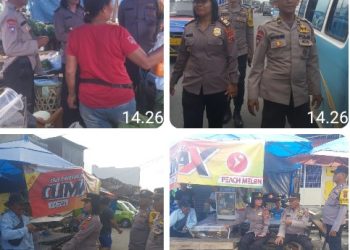 Kapolsek Siantar Utara Patroli Jalan Kaki & Silaturahmi di Pasar.