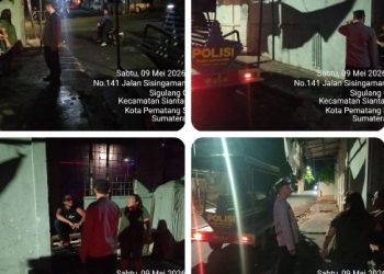 Polsek Siantar Utara Cek TKP Laporan Perkelahian di Depan SMP N. 7.