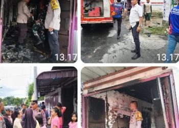 Kapolsek Siantar Marihat Turun Langsung Cek TKP Kebakaran Warung.