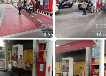 Polsek Siantar Timur Monitoring Penyaluran BBM di SPBU Wilkumnya.