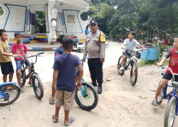 Bhabinkamtibmas Polsek Siantar Barat Laksanakan Patroli Siang Hari di Objek Vital.