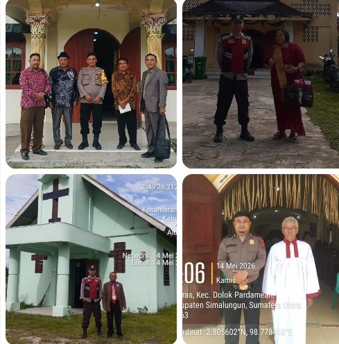 Polsek Dolok Pardamean Maksimalkan Pengamanan Kenaikan Isa Almasih, Ribuan Jemaat Beribadah Aman & Khidmat.
