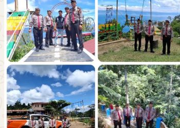 Di Balik Senyum Ramah Aipda Rolan Manik: Sosok Personel Sat Pam Obvit Polres Simalungun yang Tak Kenal Lelah Kawal Keamanan Wisata Danau Toba.