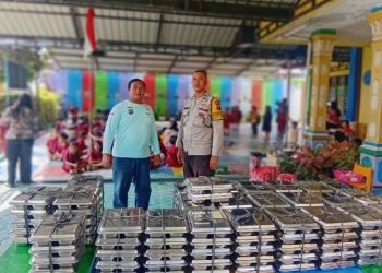 Bhabinkamtibmas Polsek Siantar Timur Monitoring Distribusi MBG di TK Nazaret.