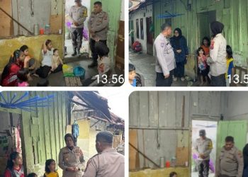 Kapolsek Siantar Selatan Kunjungi & Berikan Bansos Kepada Warga yang Anak Mengalami Malnutrisi.