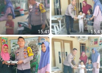 Bhabinkamtibmas Polsek Siantar Utara Sambang Kamtibmas di Posyandu Sampaiian Pesan Kamtibmas.