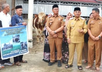 Serahkan Hewan Qurban Bantuan Presiden RI di Masjid Al-Aksho Gunung Malela, Bupati Simalungun Ucapkan Terimakasih.