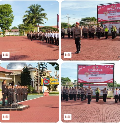 Kapolres Simalungun Pimpin Langsung Upacara Hari Lahir Pancasila di Mako Polres : Jadikan Pancasila Pedoman Hidup Dalam Setiap Pengabdian.