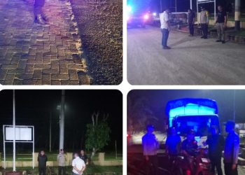 Polsek Gunung Malela Turun Dimalam Hari, Patroli Kryd Sapu Bersih Potensi Gangguan Kamtibmas Di Jalan Asahan.