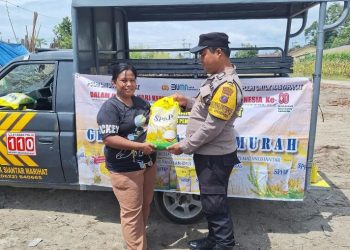 GPM Polsek Siantar Marihat Disambut Antusias Masyarakat, Beras SPHP Habis Disalurkan.