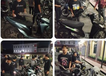 Timsus Dayok Mirah Polres Pematangsiantar Patroli Rutin & Amankan 5 Sepedamotor Knalpot Brong.