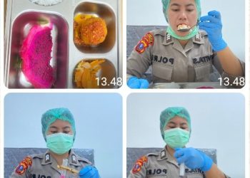 Pastikan Dalam Keadaan Aman, Dokkes Polres Pematangsiantar Laksanakan Safety Food MBG di SPPG 2 YKB.