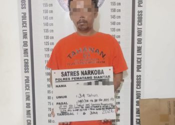 Polres Pematangsiantar Amankan Pemilik Ganja 88,14 Gram di Jalan Melanthon Siregar.