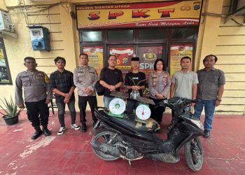 Polsek Siantar Utara Amankan Terduga Pelaku Pencurian Timbangan Duduk di Jalan Mufakat.