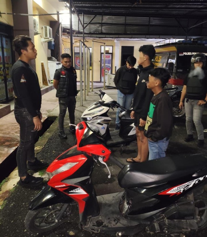 Antisipasi Guantibmas Polres Pematangsiantar Amankan Tiga Sepedamotor Knalpot Brong.