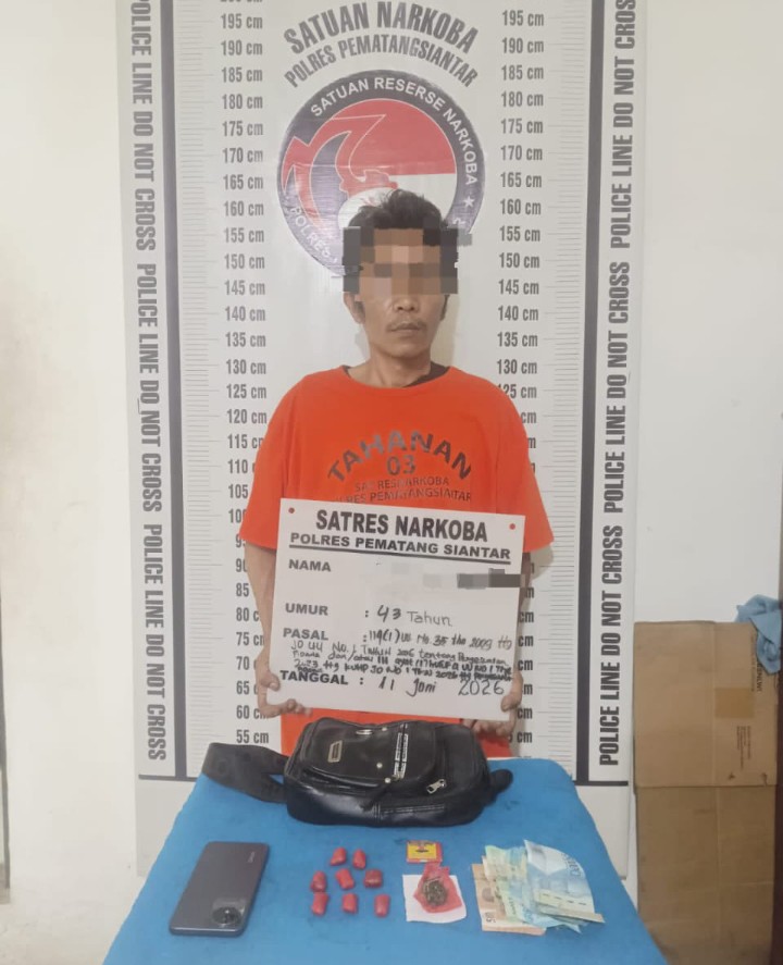 Pemilik Ganja 12,36 Gram Berhasil Diamankan Polres Pematangsiantar di jalan Merbou.