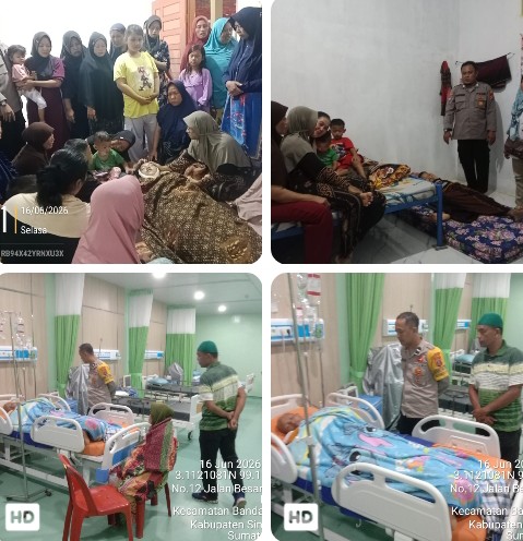 Reaksi Cepat Polsek Bandar Huluan Tangani Tragedi Petir : Seorang Ibu Meninggal, Suami Dirawat di ICU, Tiga Anak Selamat.
