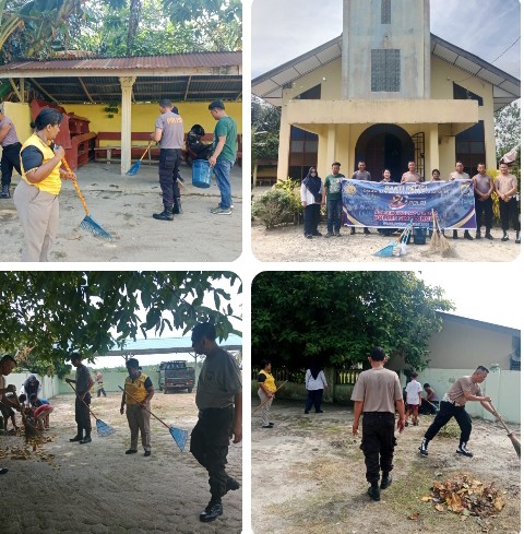 Jelang HUT Bhayangkara Ke - 80, Polsek Gunung Malela Gelar Bakti Sosial Religi di Masjid & Gereja.
