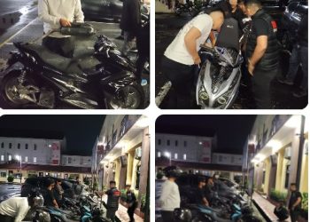 Saat Patroli, Polres Pematangsiantar Amankan Tiga Sepedamotor Knalpot Brong.