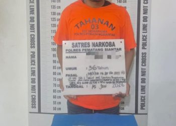 Polres Pematangsiantar Berhasil Amankan Pemilik 5 Paket Sabu di Jalan Melanthon Siregar.