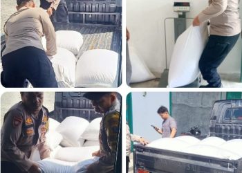 Bhabinkamtibmas Polsek Siantar Martoba Dampingi Penjualan Hasil Panen Jagung Petani Binaan Ke Bulog Cabang Pematangsiantar.