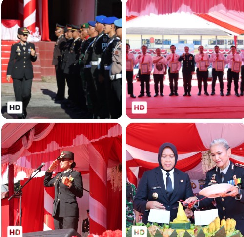 Polres Pematangsiantar Gelar Upacara Peringatan Serta Syukuran Hari Bhayangkara Ke - 80, Teguhkan Komitmen Polri Untuk Masyarakat.