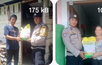 HUT Bhayangkara Ke - 80, Polsek Siantar Marihat Salurkan Bansos Kapolres Pematangsiantar Kepada Warga Kurang Mampu.
