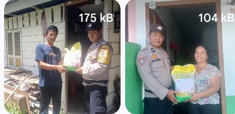 HUT Bhayangkara Ke - 80, Polsek Siantar Marihat Salurkan Bansos Kapolres Pematangsiantar Kepada Warga Kurang Mampu.