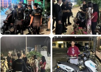 Patroli Timsus Dayok Mirah Polres Pematangsiantar Amankan Tiga Sepedamotor Knalpot Brong.