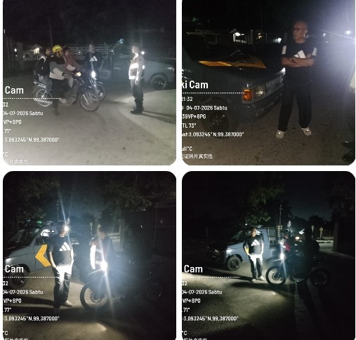 Polsek Bosar Maligas Jamin Keamanan di Malam Hari, Kawasan Khusus Sei Mangkei Terus Diawasi.