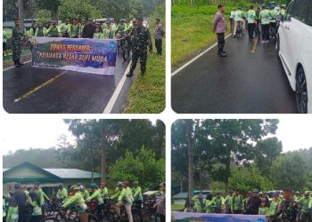 Polres Simalungun Gelar Pengamanan, Kawal Kegiatan Gowes Danrindam I/Bukit Barisan Menuju Parapat.