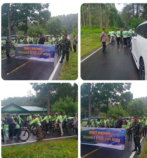 Polres Simalungun Gelar Pengamanan, Kawal Kegiatan Gowes Danrindam I/Bukit Barisan Menuju Parapat.