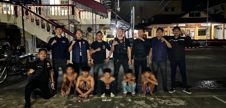 Saat Patroli, Polres Pematangsiantar Amankan Lima Remaja Diduga Ngelem di Jalan Sidomulyo.