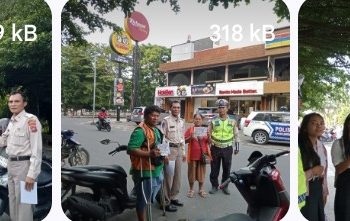 Sat Lantas Polres Pematangsiantar Sosialisasi Tertib Berlalu Lintas Kepada Masyarakat di Taman Bunga.
