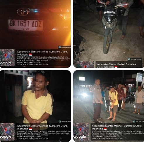 Unit Gakkum Polres Pematangsiantar Cek TKP Laka Lantas di Jalan Jambu.
