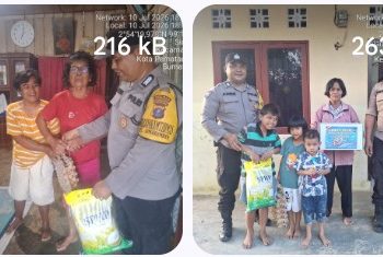 Polsek Siantar Marihat Salurkan Bansos HUT Bhayangkara Ke - 80 Kepada Masyarakat Membutuhkan.
