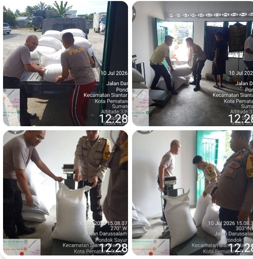 Polsek Siantar Martoba Dampingi Petani Binaan Jual Hasil Panen Ke Bulog Cabang Pematangsiantar.