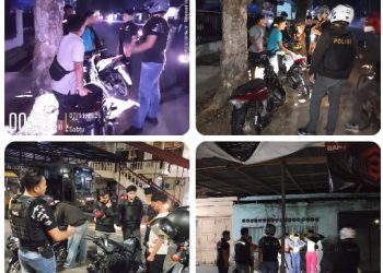 Patroli Rutin, Timsus Dayok Mirah Polres Pematangsiantar Amankan Tiga Sepedamotor Knalpot Brong.