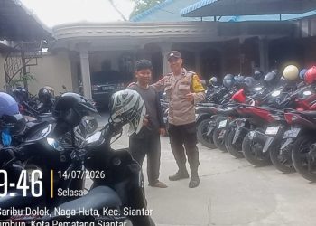 Antisipasi Guantibmas,Bhabinkamtibmas Polsek Siantar Marihat Sambangi Penyedia Lahan Parkir.