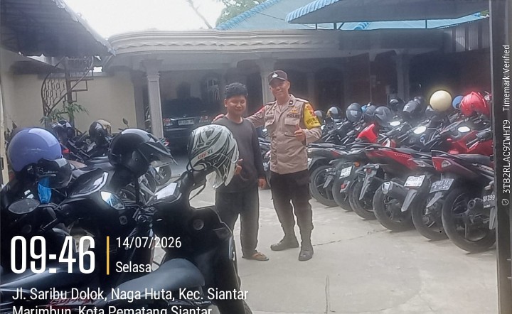 Antisipasi Guantibmas,Bhabinkamtibmas Polsek Siantar Marihat Sambangi Penyedia Lahan Parkir.